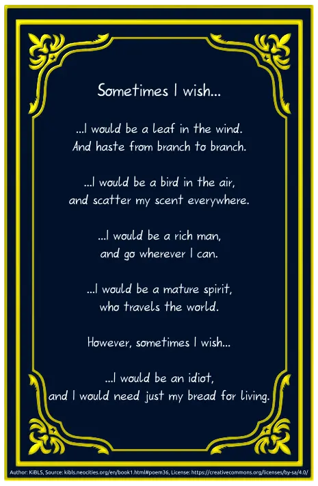 Sometimes I wish...