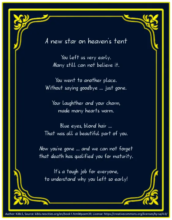 A new star on heaven's tent