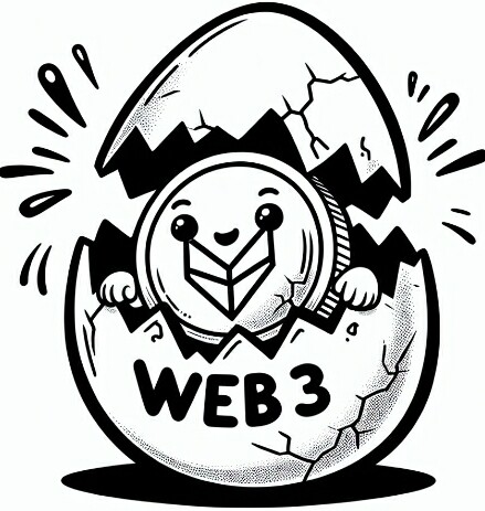 Crypto coin hatching out of WEB3 egg