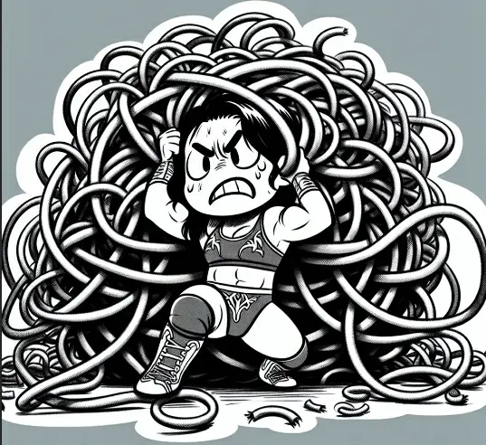 wrestling a tangles mess