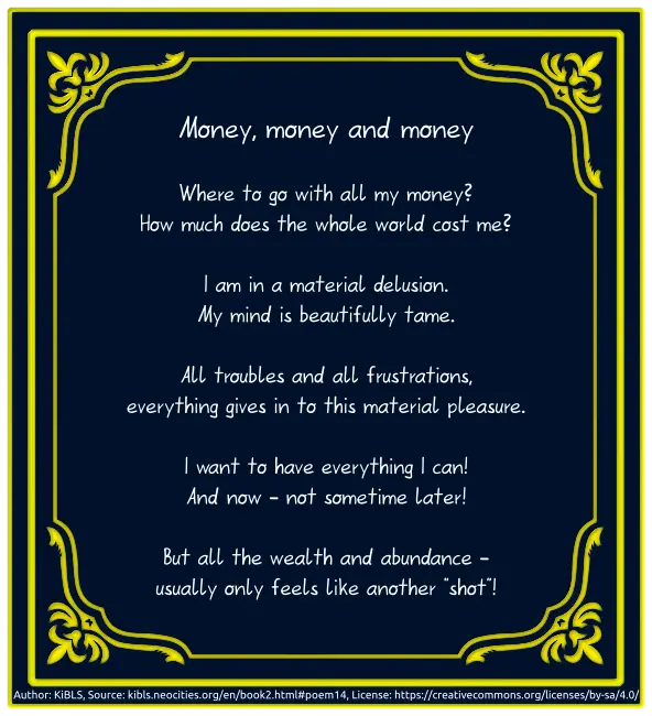Money, money and money
