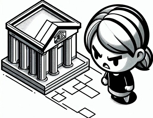 Angry lady bank