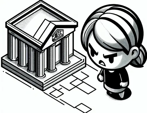 Angry lady bank