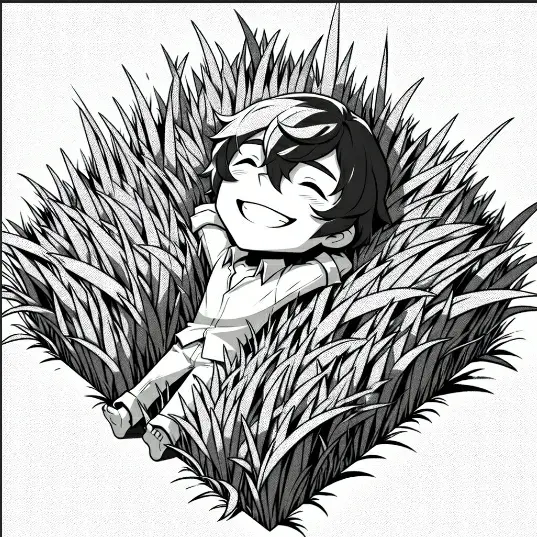 Laying in grass