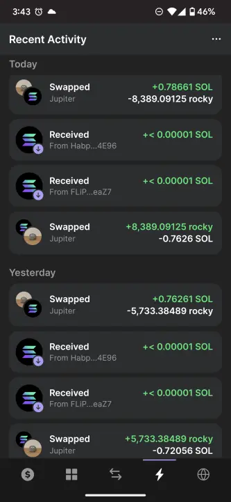 Trading $ROCKY on Jupiter
