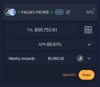 ALGO / EURs Lending Pool on Pact