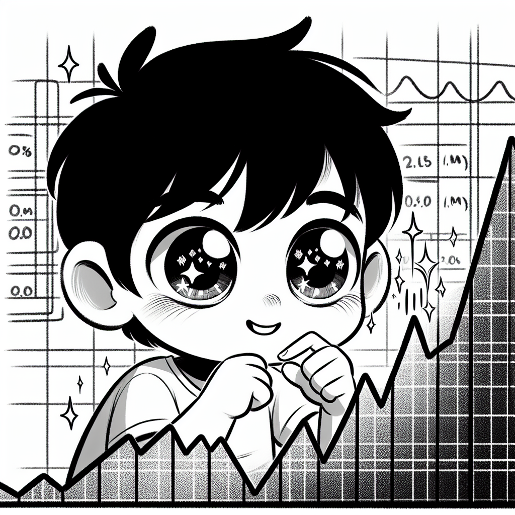boy enthusiastically looking at crypto charts