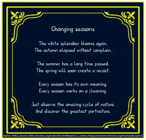 Changing seasons