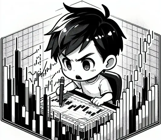 Boy studying crypto charts