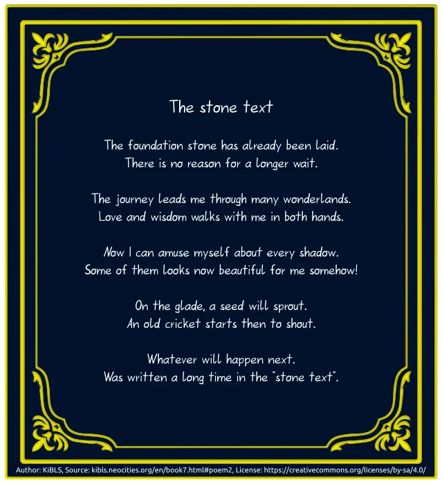 The stone text
