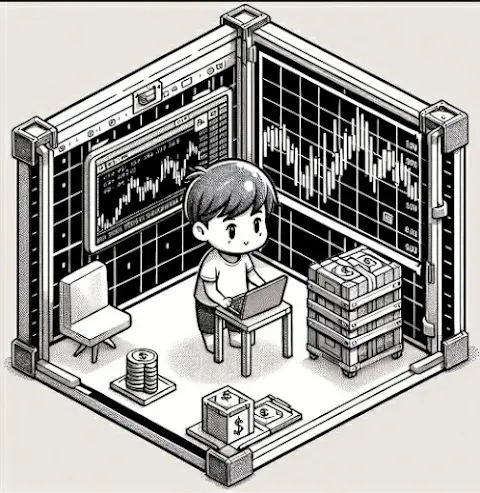 boy in secure room trading crypto