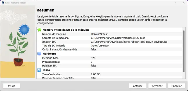 Instalando Haiku OS en Virtualbox