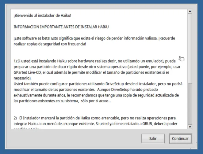 Instalando Haiku OS en Virtualbox