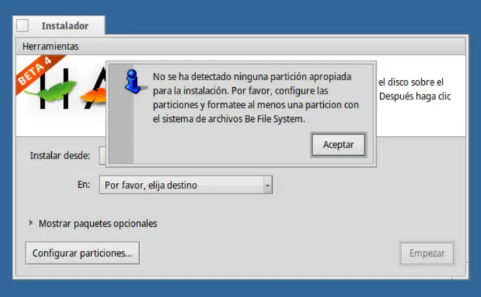 Instalando Haiku OS en Virtualbox