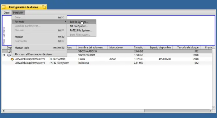 Instalando Haiku OS en Virtualbox