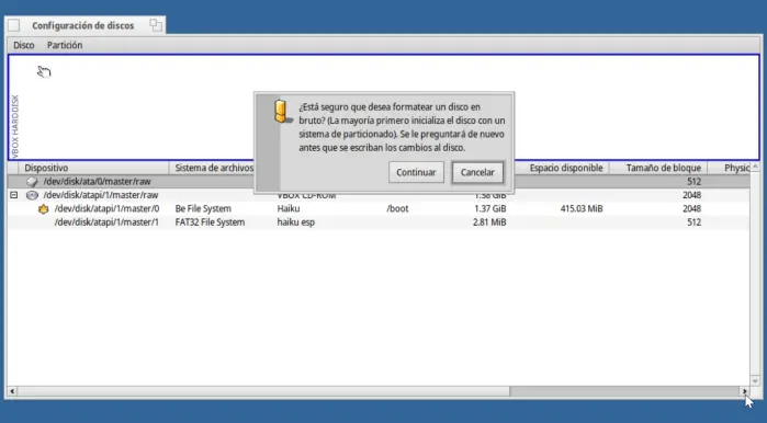 Instalando Haiku OS en Virtualbox