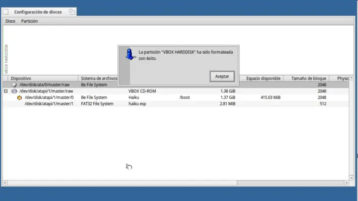 Instalando Haiku OS en Virtualbox