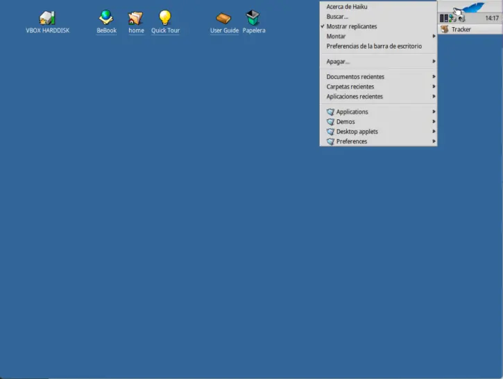 Haiku OS funcionando