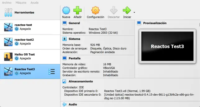 Instalando ReactOS en Virtualbox