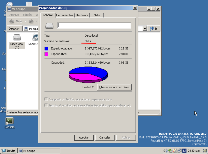 Reactos funcionando