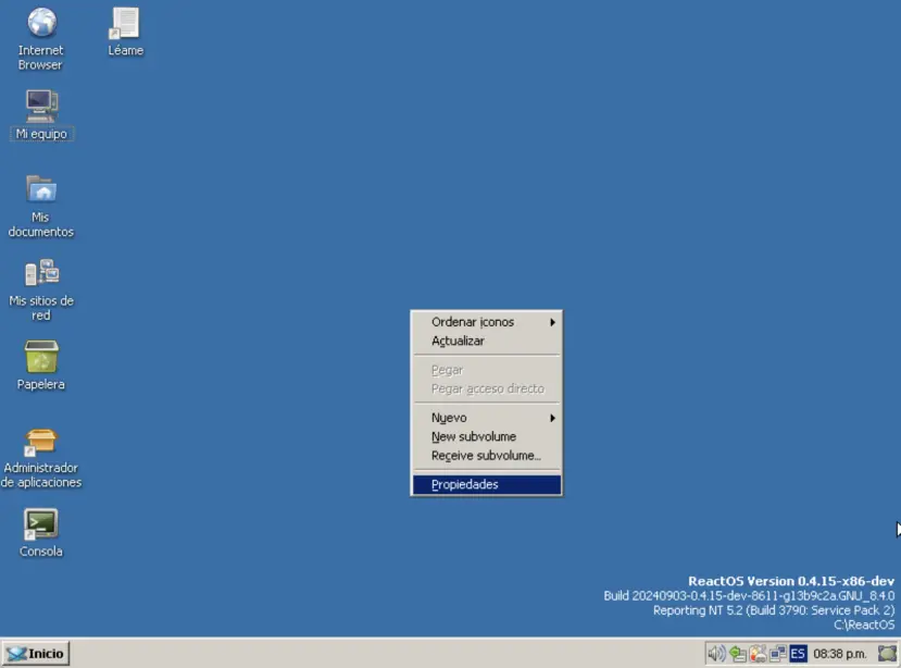 Reactos funcionando