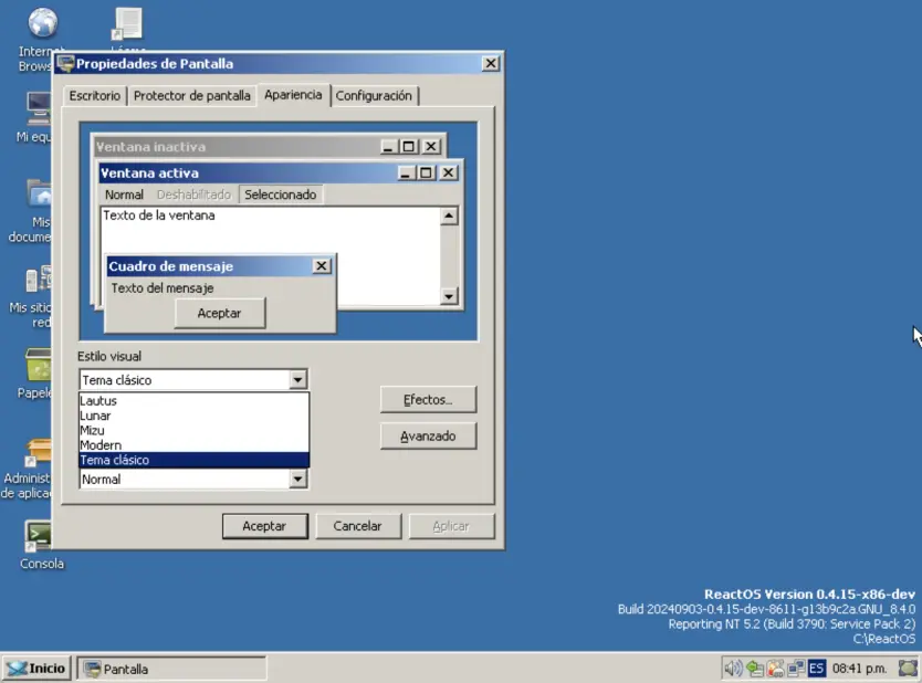 Reactos funcionando