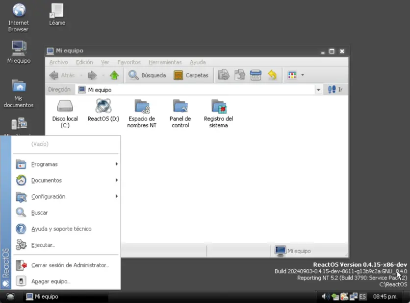 Reactos funcionando
