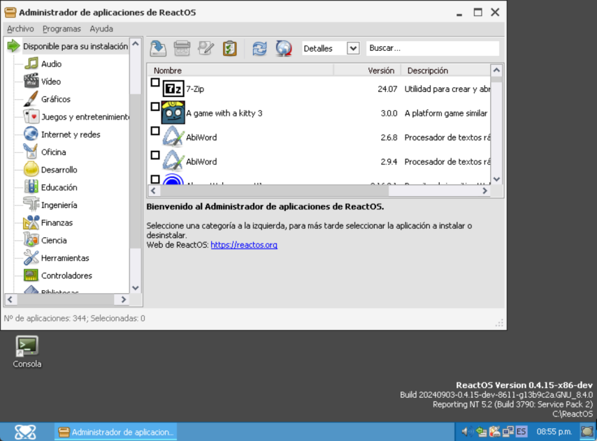 Reactos funcionando