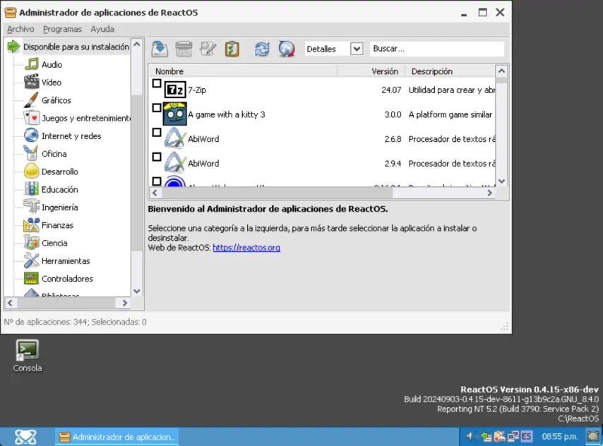Reactos funcionando