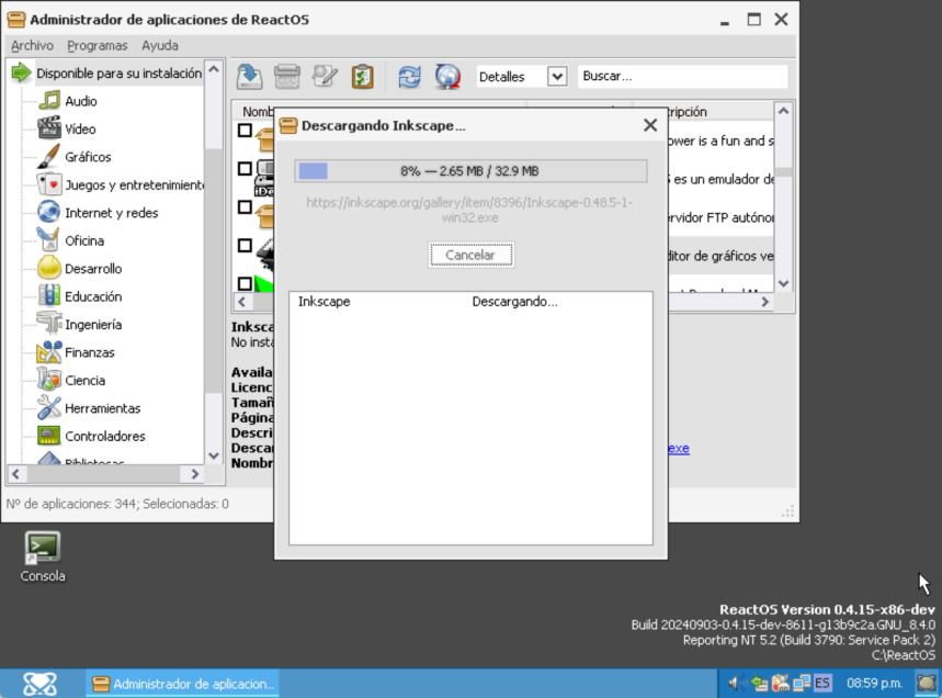 Reactos funcionando