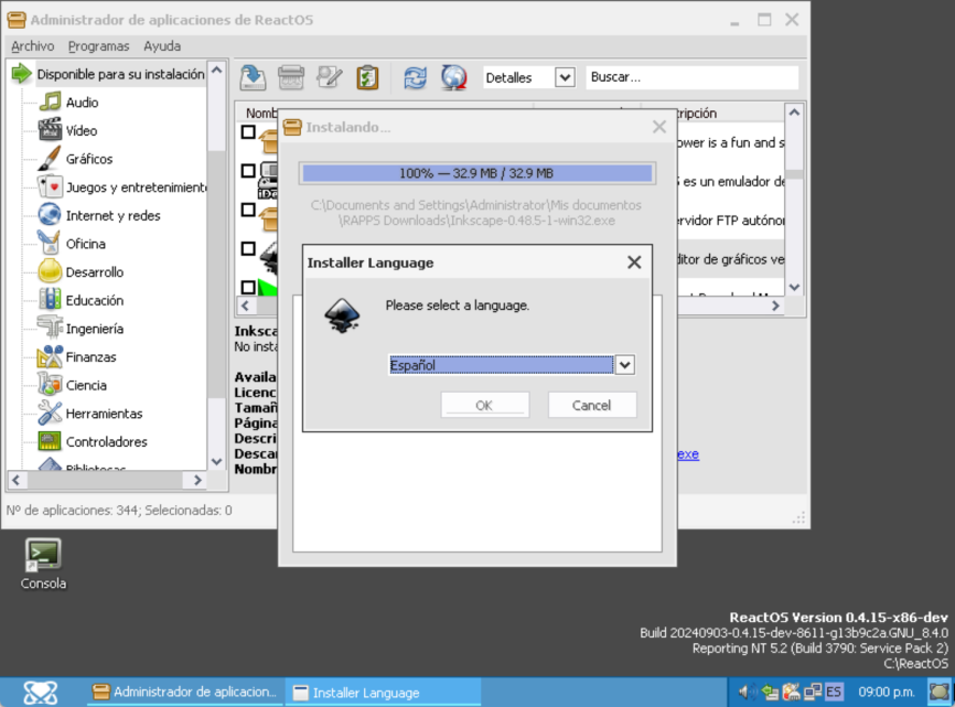 Reactos funcionando