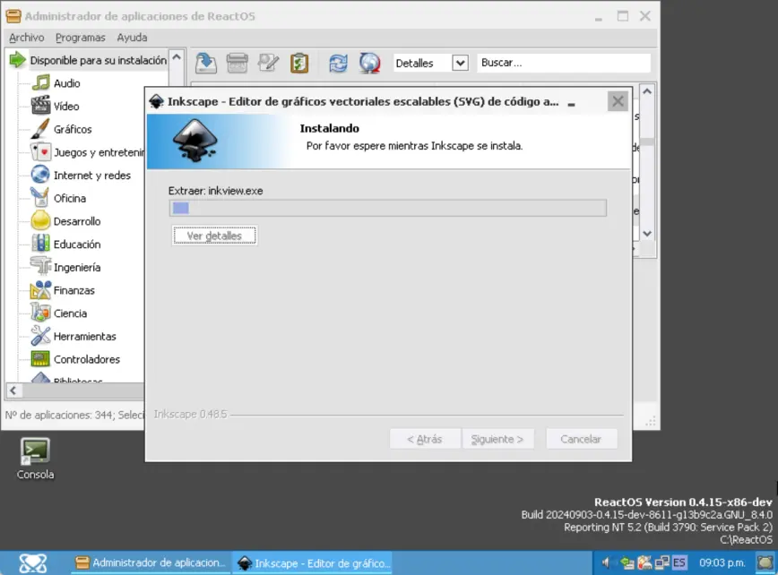 Reactos funcionando