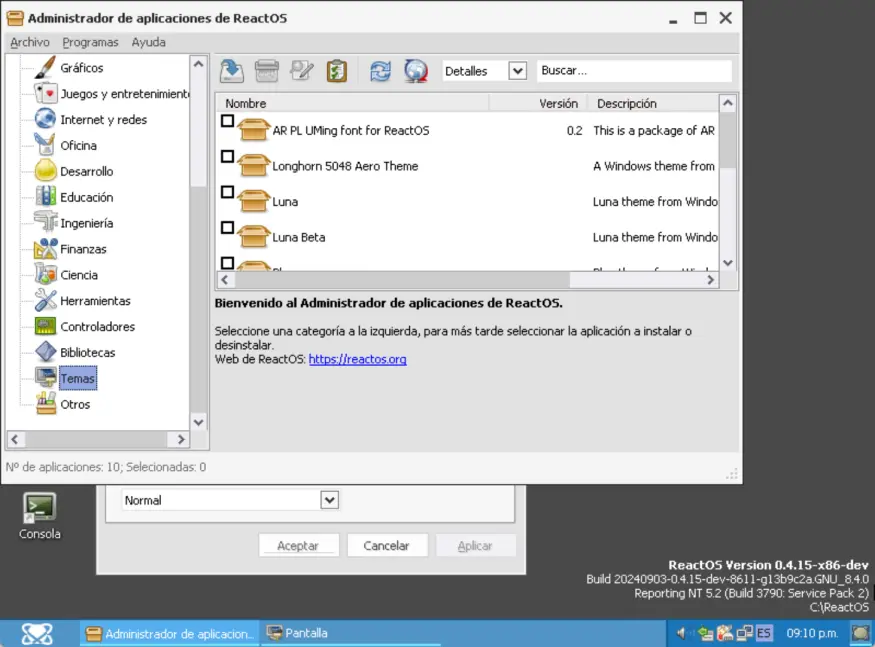Reactos funcionando