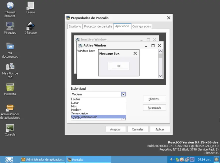 Reactos funcionando
