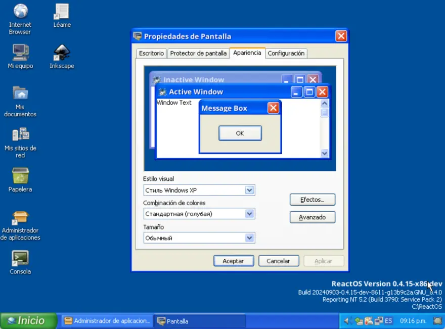 Reactos funcionando