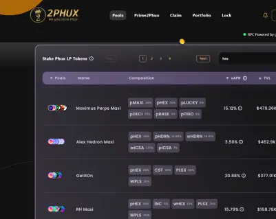 Earn 2PHUX & PHUX by staking these LPs