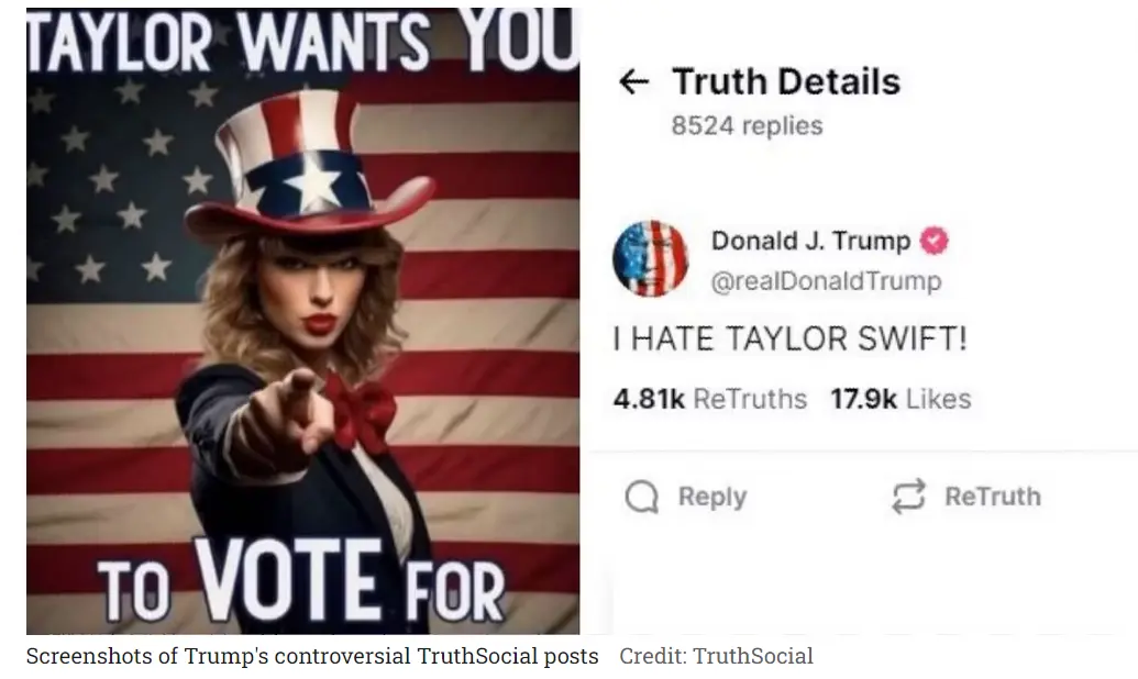 trump taylorswift truthsocial
