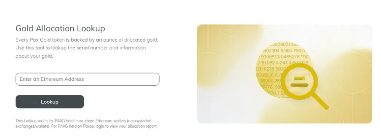 Owners of Pax Gold tokens can look up the serial numbers and information about their gold on the Paxos Website