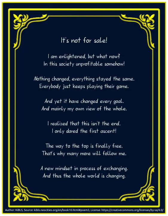 It's not for sale!
