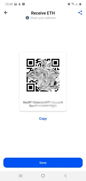 Copy your ETH address