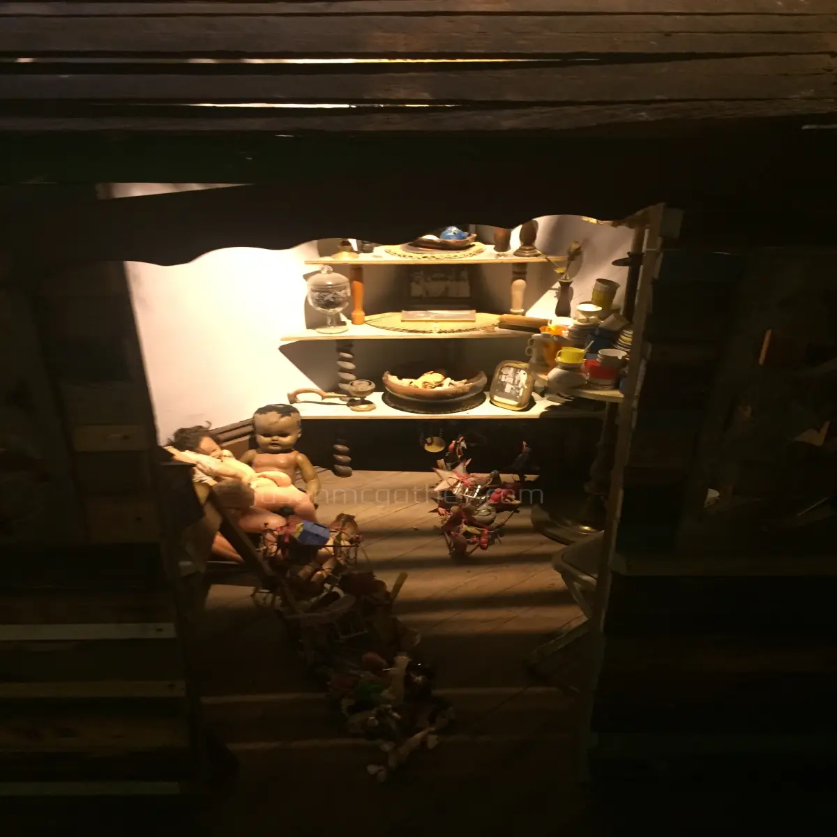 doll menagerie in an artists' retreat