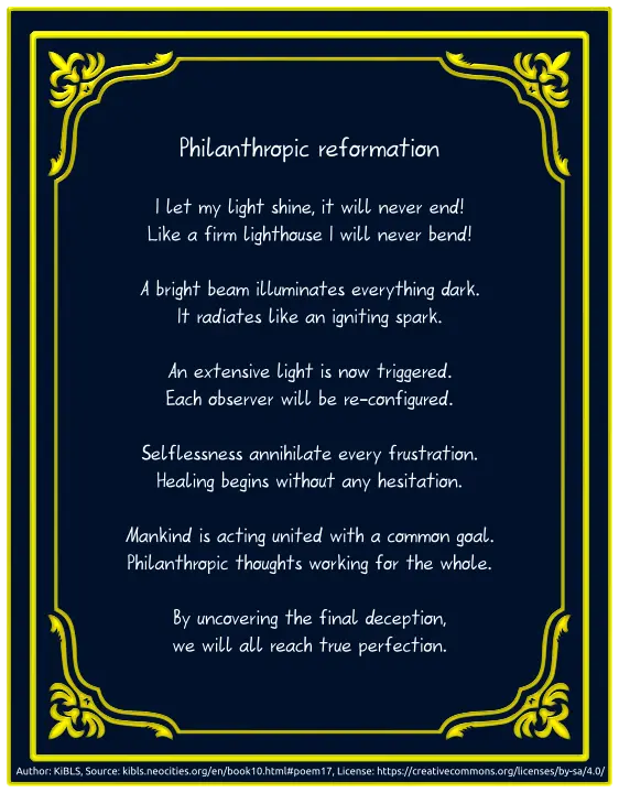 Philanthropic reformation