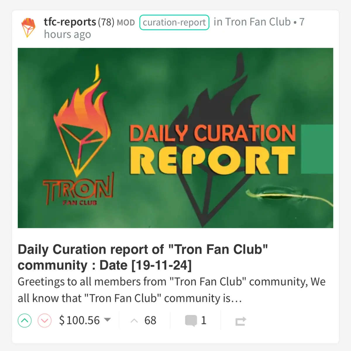 steemit daily curation trail blog post