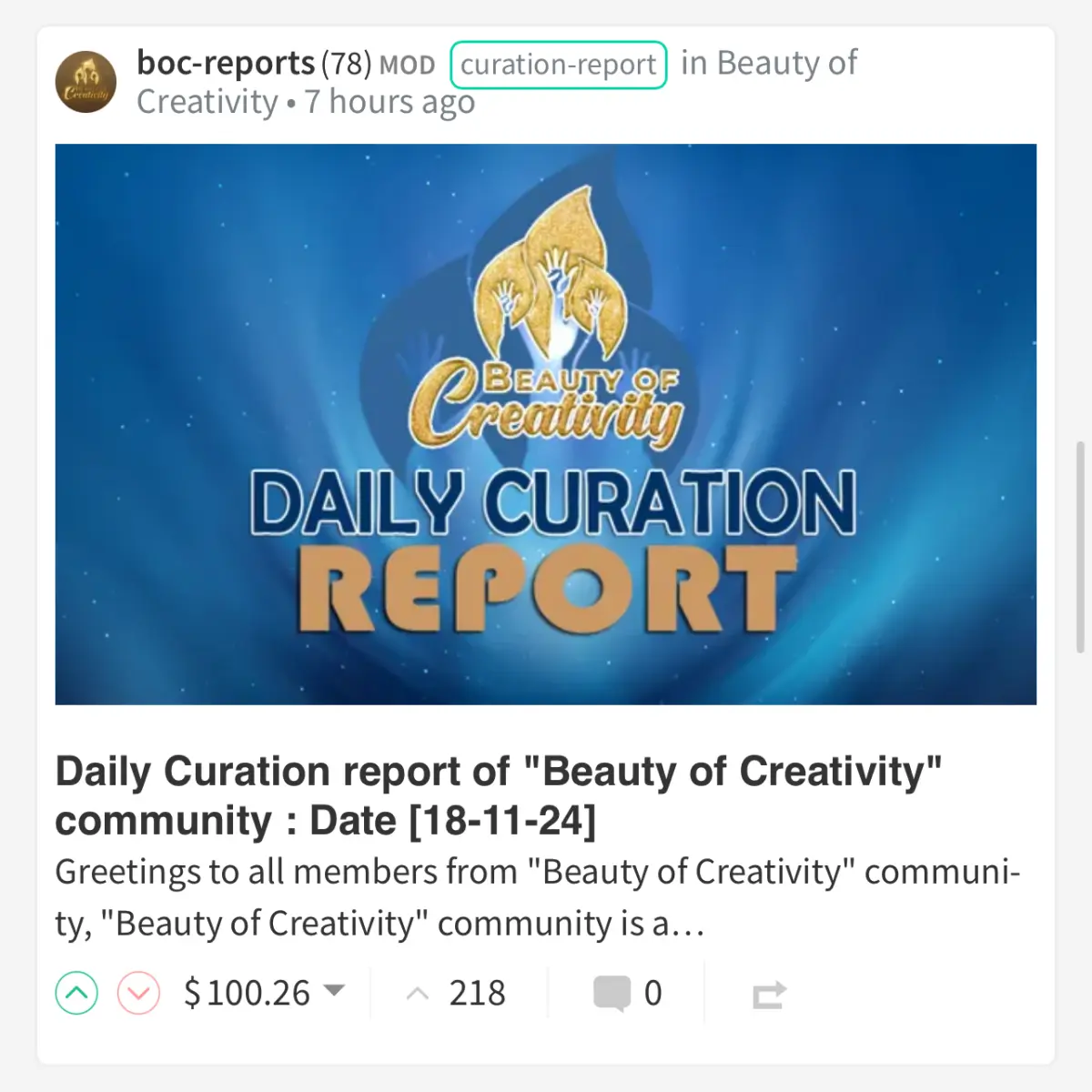 steemit blog post about a curation trail