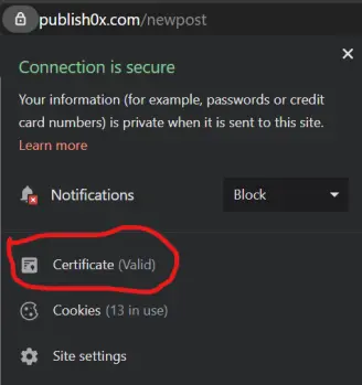 Browser security lock