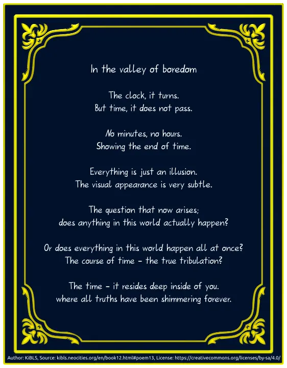 In the valley of boredom