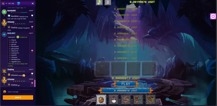 Free Crypto Faucet Casino - A Screenshot of the Dragon's Bless Game on CasinoRoyale.bet