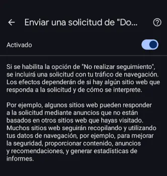 Do Not Track en Google Chrome