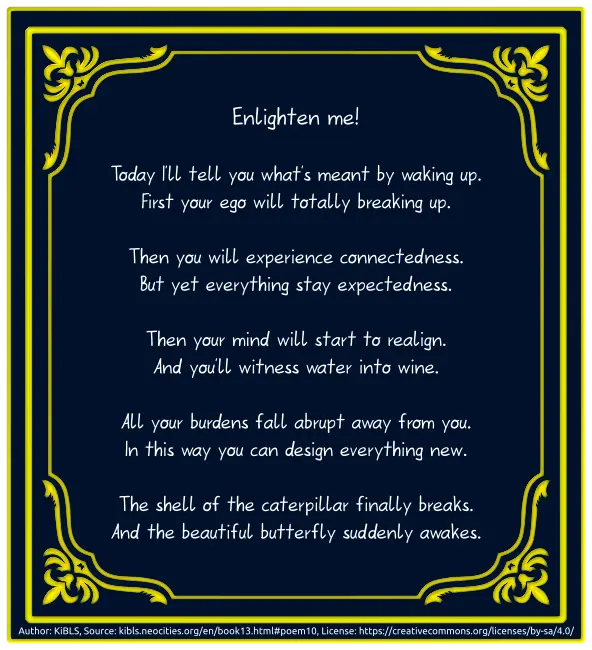 Enlighten me!