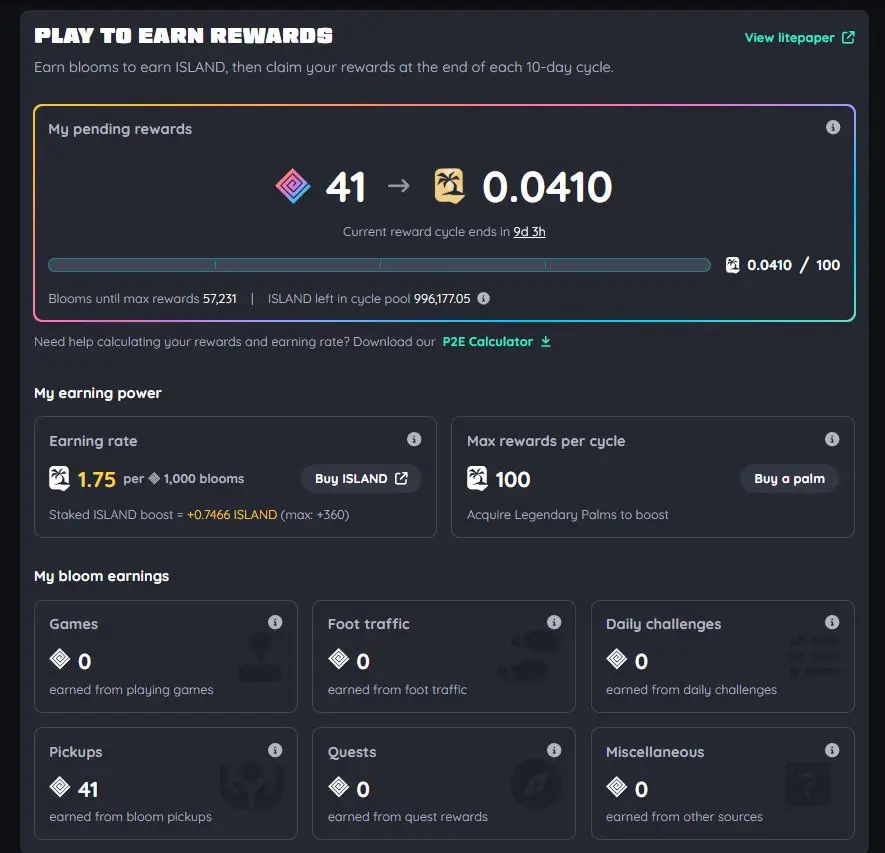 Nifty Island Rewards Dashboard